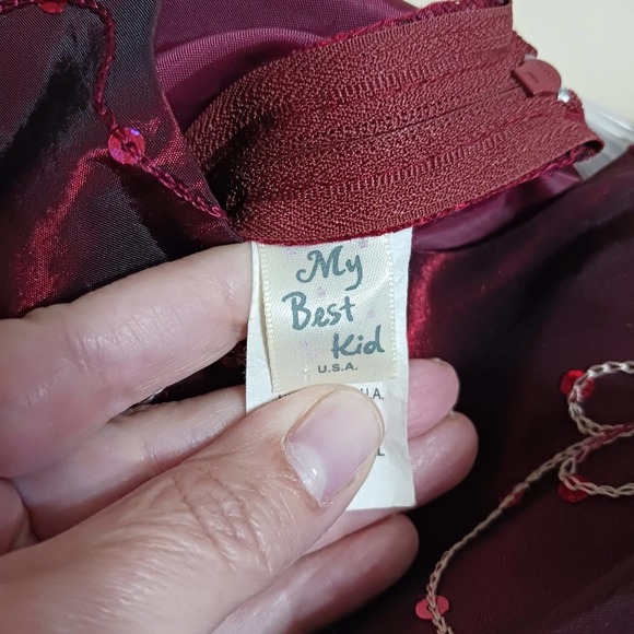 My Best Kid party special occasion dress size 5-6 burgundy sequins formal dressy - Picture 5 of 6